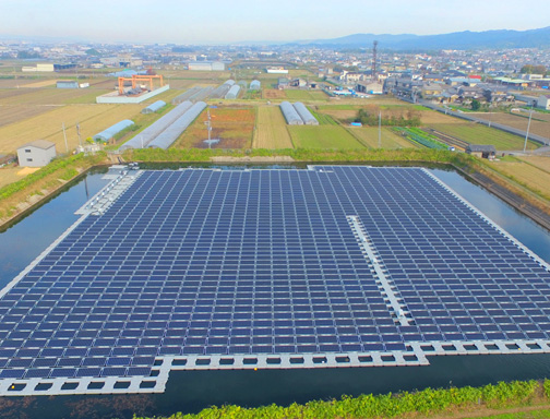 Système solaire à installation flottante de 100KW au Japon