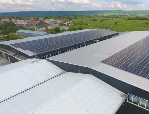 Système solaire 2MW en Suisse Toit d'usine